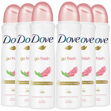 Load image into Gallery viewer, Dove Women Anti-Perspirant Deodorant Spray, Pomegranate &amp; Lemon, 6 Pack, 150ml