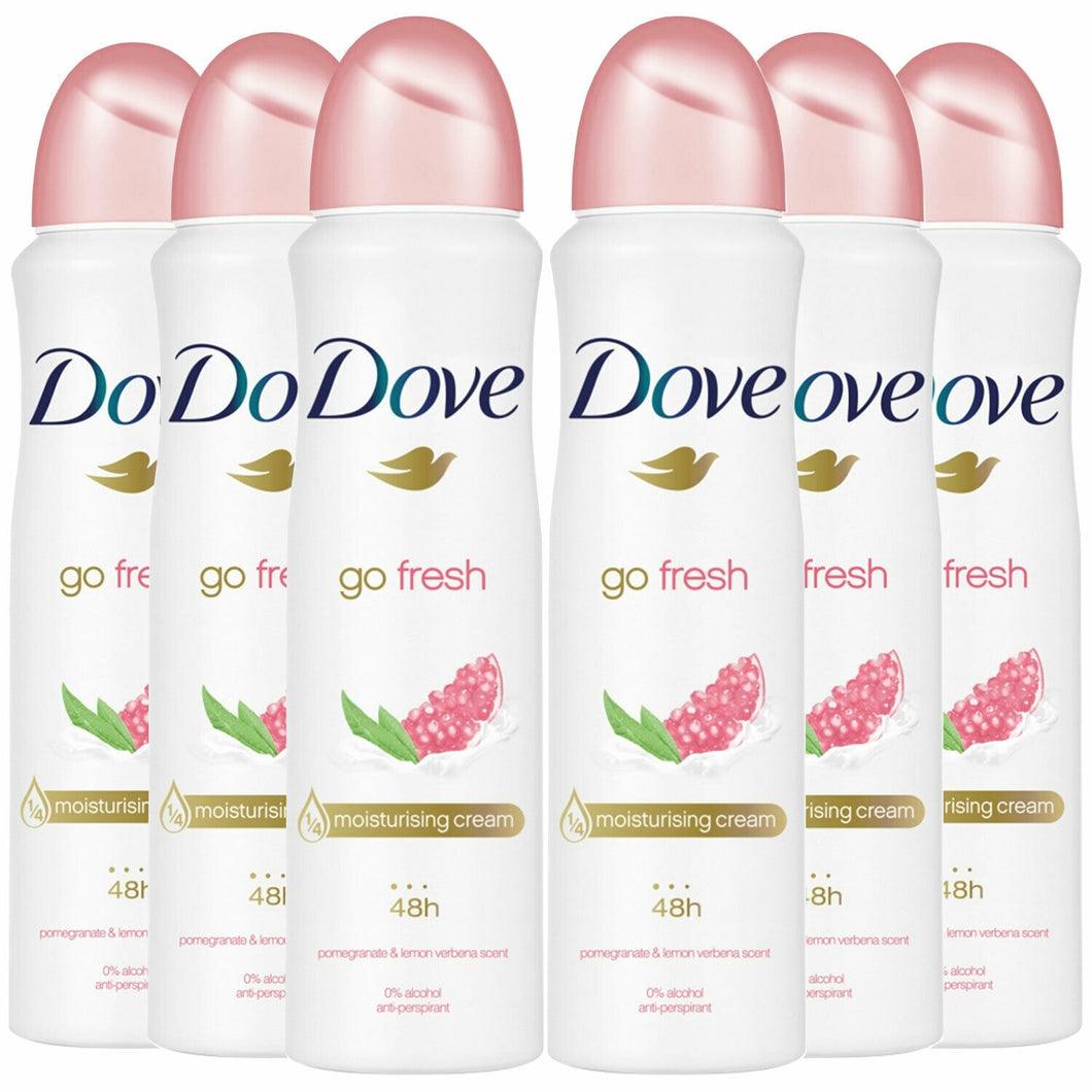 Dove Women Anti-Perspirant Deodorant Spray, Pomegranate & Lemon, 6 Pack, 250ml