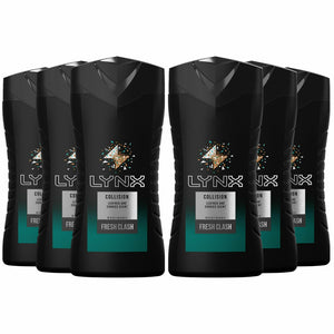 Lynx Fresh Clash Shower Gel Body Wash, Collision, 6 Pack, 250ml