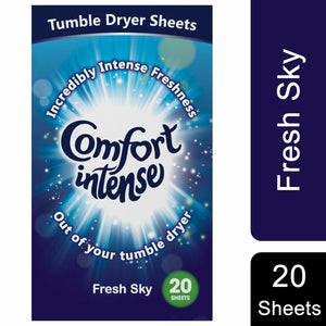 Comfort Tumble Dryer Sheets, Fresh Sky, 5 Packs of 20 wash