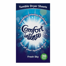Load image into Gallery viewer, Comfort Tumble Dryer Sheets, Fresh Sky, 5 Packs of 20 wash