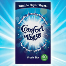 Load image into Gallery viewer, Comfort Tumble Dryer Sheets, Fresh Sky, 5 Packs of 20 wash