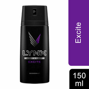 Lynx Body Spray Deodorant, Excite, 150ml